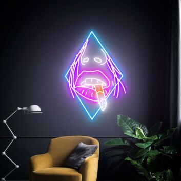 Enhance Your Bar, Office, or Home Ambiance with the Unique Smoking Woman Neon Sign - A Perfect Blend of Artwork and Handmade LED Personalized Gifts Ideal for Weddings, Parties, and Store Decorations.