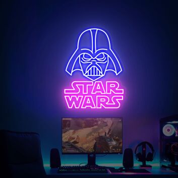 Bring the Force to Your Space: Starwars Neon Sign Size and Color, Perfect for Game Rooms, Home Cinemas, and Theme Parties Decor.