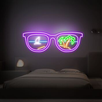 Brighten Up Your Space: Summer Glasses Neon Sign For Vibrant Game Room, Home, Bar, and Party Ambiance