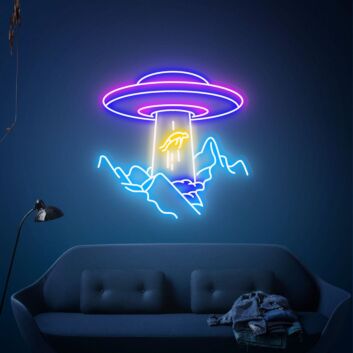 Light Up Your Evenings: Bedroom UFO Sign for Enchanting Wall Decor at Parties, Weddings, and Home Gatherings.