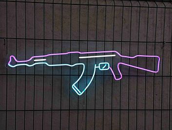 Brighten Up Your Boy's Room, Game Nights, and Man Cave with the Ak47 Light Sign Rifle Neon Sign.