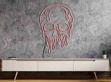 Elevate Your Space: Dripping Skull Neon Sign Wall Art for Home Decor, Office Ambiance, or Hauntingly Chic Bar and Party Settings