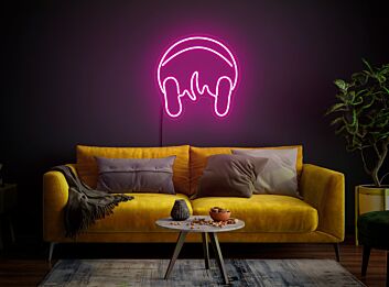 Brighten Your Space: Headphone LED Sign Music Neon Sign - Perfect for Home Decor, Office Vibes, Stores, Bars, and Wedding Parties.