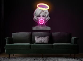 Brighten Your Space with Elegance for Bars, Weddings, and Home Decor – Marilyn Monroe Neon Sign Bubble Gum Wall Art Pop Art LED UV Neon Sign.
