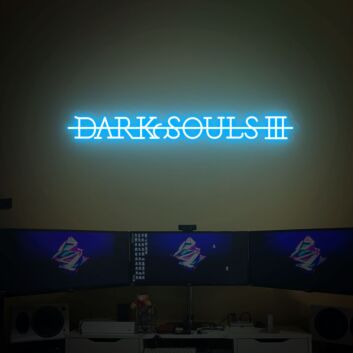 Light Up Your Loved One&#039;s Gaming Space: Dark Souls III LED Neon Sign - The Perfect Christmas Gift for Boyfriend, Ideal for Home Decor, Gamer Rooms, and Man Caves.