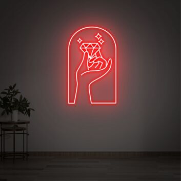 Brighten Your Space: Diamond Led Neon Sign, Perfect for Bedroom Decor, Office Charm, and Unique Best Friend Gifts