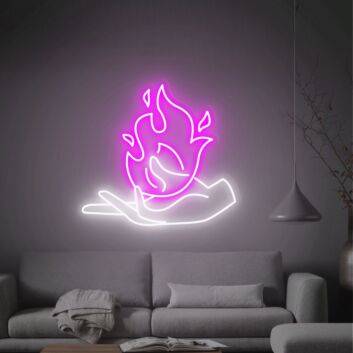 Spark Joy in Your Space: Perfect for Wedding, Bar, and Birthday Celebrations - Flame Hand Fire Led Light Birthday Gift Wall Decor Led Neon Sign