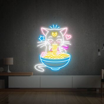 Brighten Your Kitchen and Spice Up Your Next Party with Fortune Cat Ramen Anime LED Neon Sign Kitchen Decor!