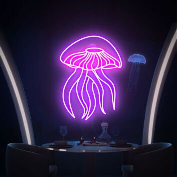 Elevate Your Space: Jellyfish Led Neon Sign Wall Art Decor, Perfect for Home Accents, Office Vibes, and Bar Atmospheres.