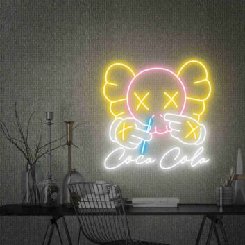 Brighten Up Your Space: Kaws Drink Coca Cola Led Neon Sign Kaw Wall Art for Perfect Home Decor, Office Vibes, and Bar Ambiance.