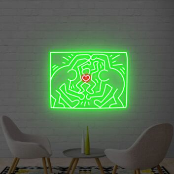 Brighten Up Your Space: Keith Haring Led Neon Sign Creative Art Print for Living Room Decor, Office Ambiance, and Artistic Store Displays
