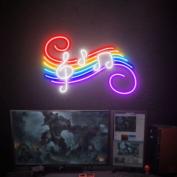 Elevate Your Entertainment Spaces: Music Flow Led Neon Sign Live Music Led Neon Sign Music Wall Art Musical Notes Sign perfect for bars, home theaters, and DJ booths.