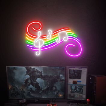Elevate Your Entertainment Spaces: Music Flow Led Neon Sign Live Music Led Neon Sign Music Wall Art Musical Notes Sign perfect for bars, home theaters, and DJ booths.
