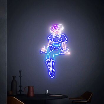 Elevate Your Gaming Haven and Celebrations: Street Fighter Chun-Li Led Neon Sign for an Ultimate Room Decor and Festive Gift.