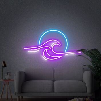 Brighten Up Your Space with the Sunrise Sunset Wave Ocean Led Neon Sign - Perfect for Bedrooms, Offices, Stores, Bars, Weddings, and Parties.