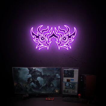 Elevate Your Bar, Office, or Home Decor with the Striking Tiger Eyes Led Uv Neon Sign on Acrylic Board