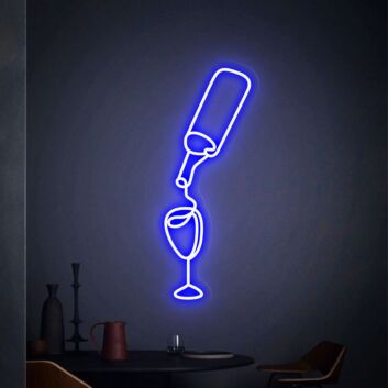 Elevate your Wine Cellar, Bar, or Wedding Venue with Wine Glass S LED Neon Sign Wine Artwork Decor.