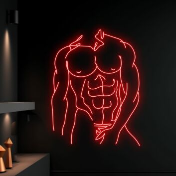 Brighten Up Your Bar, Club, or LGBTQ+ Events with the Bikini Naked Male LED Neon Sign in Stunning Red.