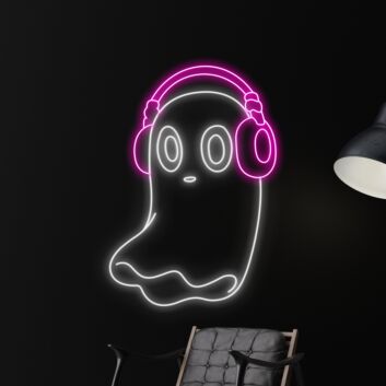 Light Up Your Spooky Celebrations and Cozy Corners with Boo Ghost Listen To Music Led Neon Sign - Perfect for Home Decor, Halloween Parties, and Unique Office Vibes.