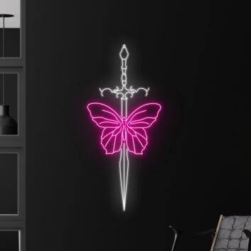 Add a Glow to Your Space: Butterfly And Sword Led Sign Animal Neon Light for Bars, Clubs, Home Decor, and Celebratory Events.