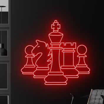 Brighten Your Game Nights and Decor with the Custom Chess Led Neon Sign for Home, Office, and Social Events.