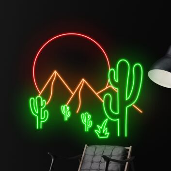 Enhance Your Space: Desert Cactus Led Neon Sign, Perfect for Restaurants, Coffee Bars, Clubs, and Home Decor