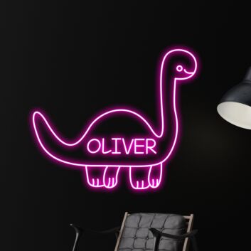 Bring Playful Glow to Bedrooms and Celebrations: Dinosaur Led Sign, Custom Name Children Neon Light for Kid Decor and Birthday Parties