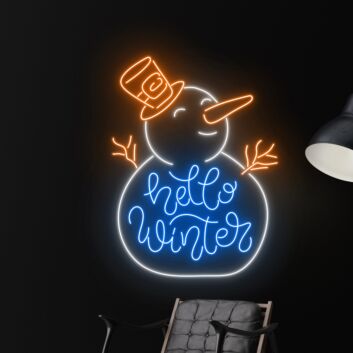 Bring festive cheer to your holiday gatherings and retail displays with the Hello Winter Snowman Led Neon Sign Christmas Neon Light Christmas Decor.