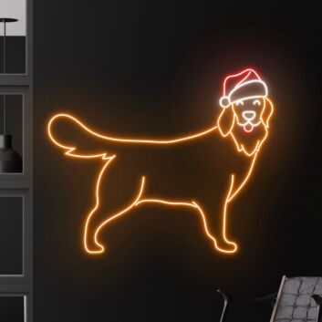 Deck the Halls and Light Up Your Celebrations with Labrador Christmas Hat Led Neon Sign - Perfect for Home, Office, and Festive Season Parties
