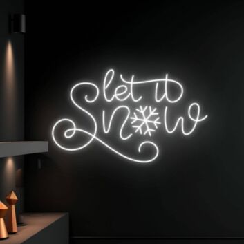 Brighten Your Christmas Season and Festivities: Let It Snow Led Neon Sign, Perfect for Holiday Home Decor, Office Celebrations, and Joyful Parties.