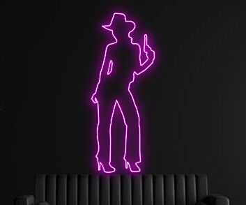 Naked Cowgirl With Gun Led Neon Sign Bar Decor