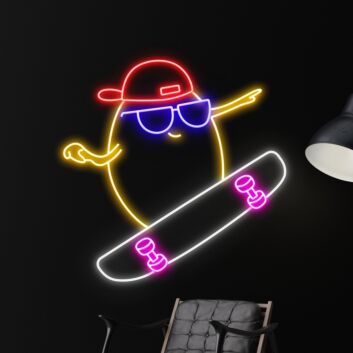 Potato Skateboarding Led Neon Sign Restaurant Decor