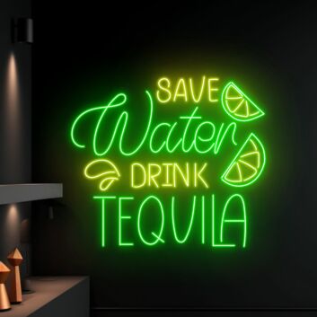 Save Water Drink Tequila Led Neon Sign Restaurant Home Room Decor Bar Club Decor