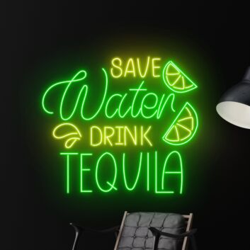 Save Water Drink Tequila Led Neon Sign Restaurant Home Room Decor Bar Club Decor