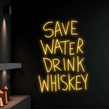 Save Water Drink Whiskey Led Neon Sign Bar Club Decor