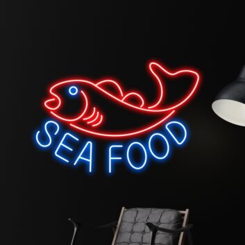 Sea Food Led Neon Sign Fishing Led Sign Sea Animal Lover Neon Light
