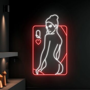 Sexy Girl Poker Custom Poker Neon Light Gambling Casino Poker Decor