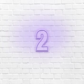 Number Two LED Neon Sign