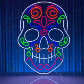 Skeleton Colorful Led Sign Custom Sugar Skull Neon Light Christmas Decor