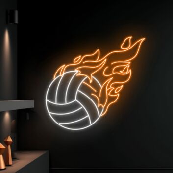 Volleyball Fire Neon Light Christmas Sport Club Decor