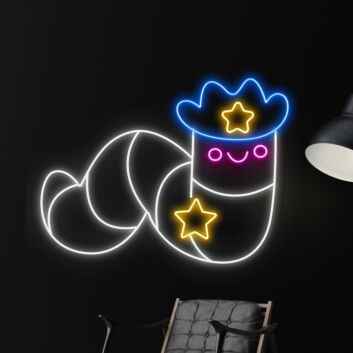 Worm Led Neon Sign Cute Worm Animal Lover Neon Light Restaurant Decor