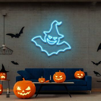 Witch Bat Neon Sign Halloween Light Sign Bat Halloween Party Decor