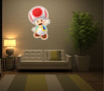 Captain Toad Uv Printed Neon Artwork Adventure Illumination