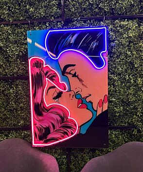 Retro Love Uv Printed X Neon Artwork Nostalgic Charm