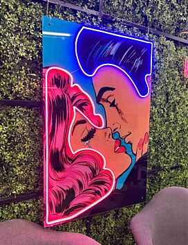 Retro Love Uv Printed X Neon Artwork Nostalgic Charm