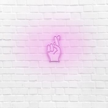Fingers Crossed LED Sign