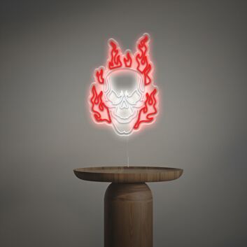 Burning Skull Head LED Neon Sign