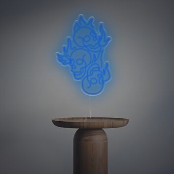 Burning Skull Heads LED Neon Sign