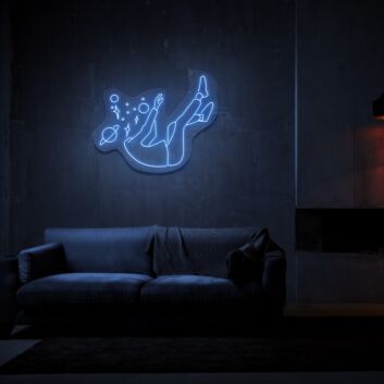Falling Into Space Neon Sign