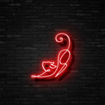 Downward Facing Cat Neon Sign